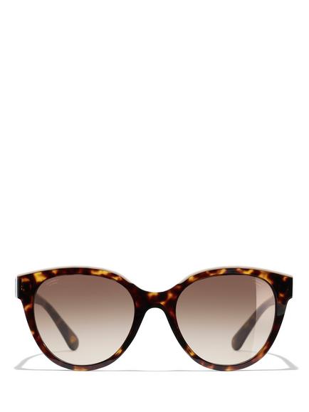 CHANEL Oval Sunglasses CH5414 Dark Havana/Beige - view 2, Dark Havana/Beige