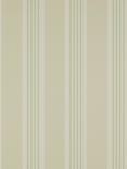 Colefax and Fowler Tealby Stripe Wallpaper, Beige / Green 07991/06