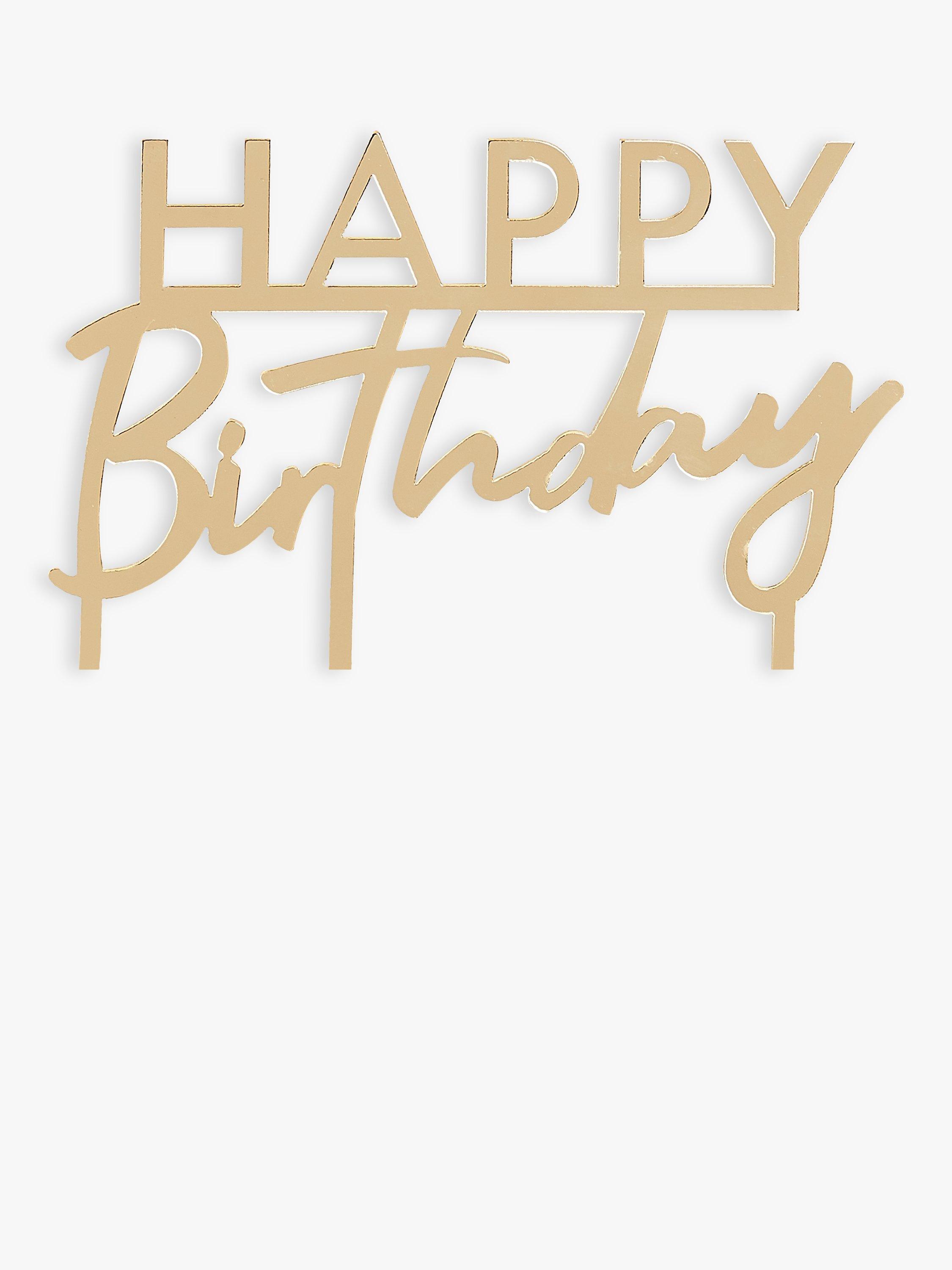 Ginger Ray Gold Happy Birthday Cake Topper