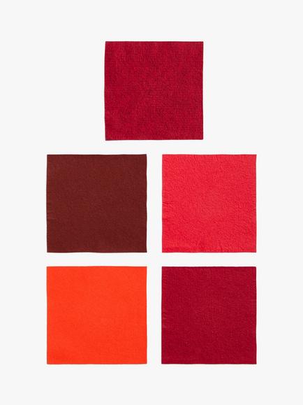 Habico Felt Fabric Square, Pack of 10, Red, Red