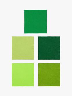 Habico Felt Fabric Square, Pack of 10, Green, Green