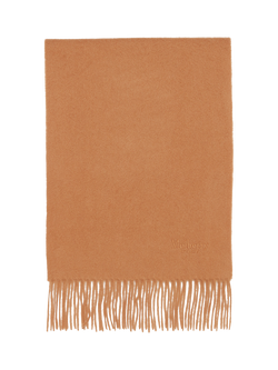 Mulberry Fringed Cashmere Scarf, Dark Caramel