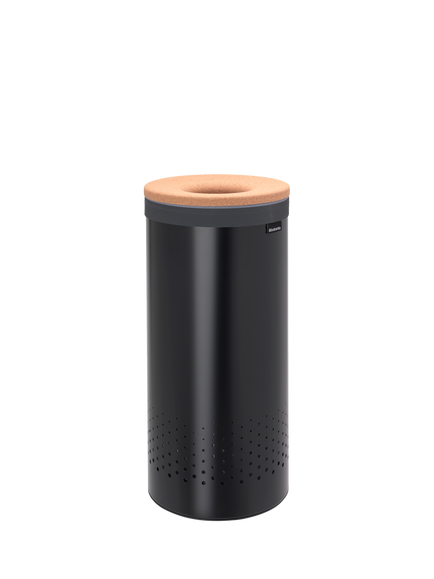 Brabantia Cork Lid Laundry Bin, 35L, Black