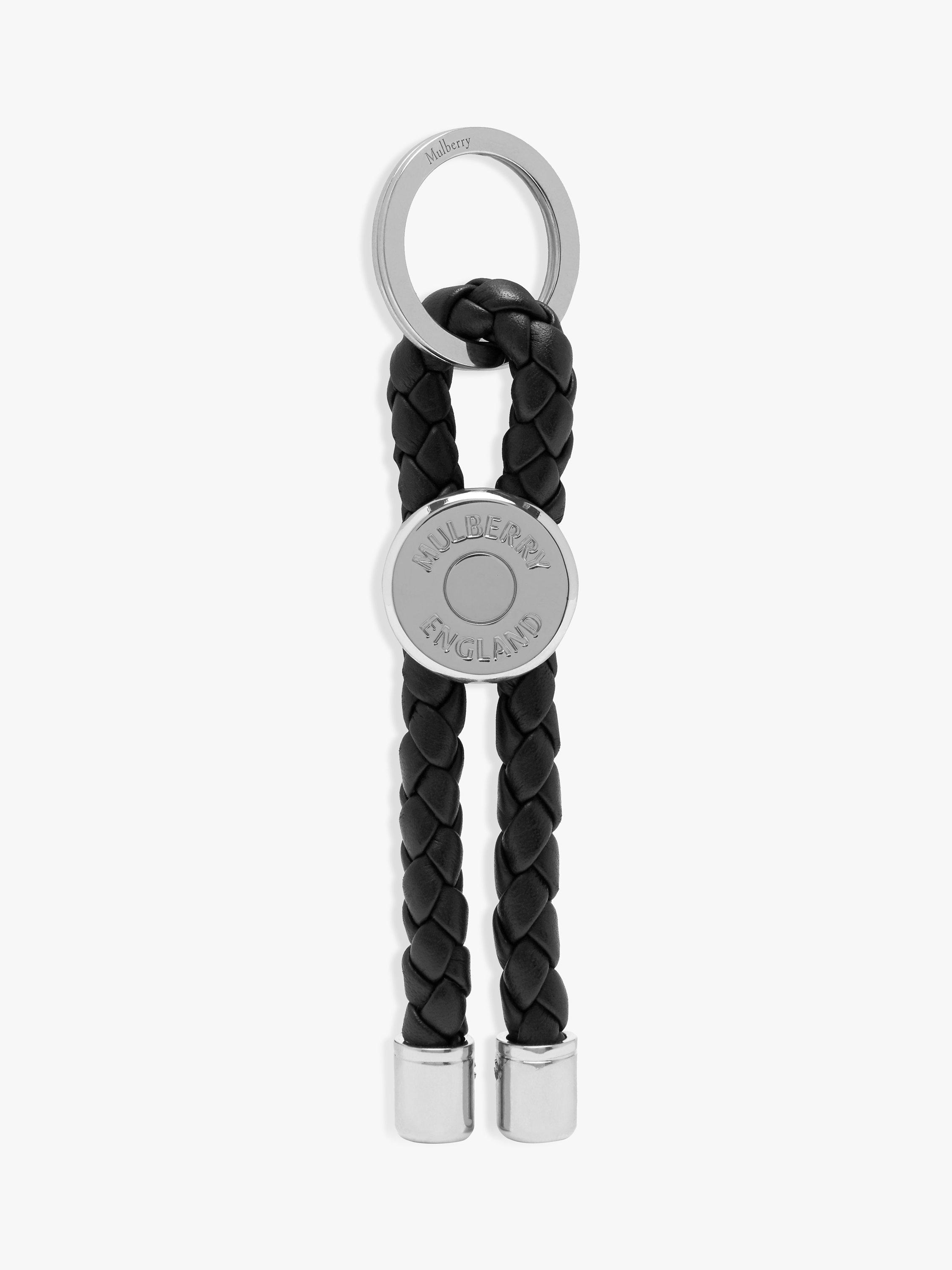 Mulberry Heavy Grain Leather Braided Loop Keyring