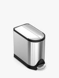 simplehuman Butterfly Pedal Bathroom Bin, Stainless Steel, 9L