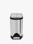 simplehuman Butterfly Pedal Bathroom Bin, Stainless Steel, 9L