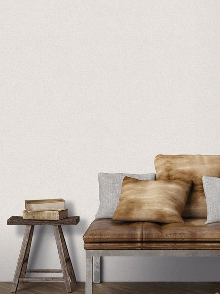 Galerie Linen Plain Wallpaper - view 2, White 7381