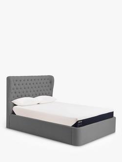 TEMPUR® Button Ottoman Storage Upholstered Bed Frame, Double - view 2, Charcoal