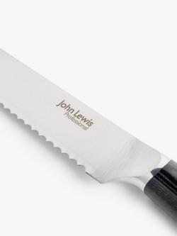 John Lewis Professional Bread Knife, 20cm - view 2, Silver/Black