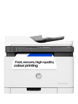 HP Colour Laser 179FNW Wireless All-In-One Printer with Wi-Fi, White, White