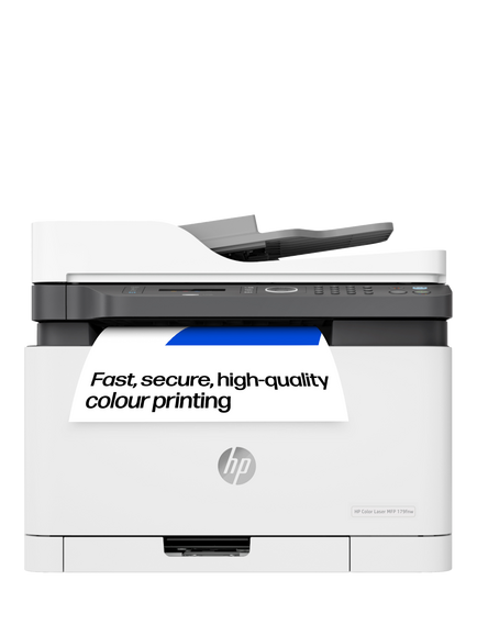 HP Colour Laser 179FNW Wireless All-In-One Printer with Wi-Fi, White, White
