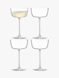 LSA International Borough Champagne Saucers, Set of 4, 240ml, Clear, Clear