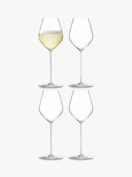 LSA International Borough Champagne Glasses, Set of 4, 285ml, Clear, Clear