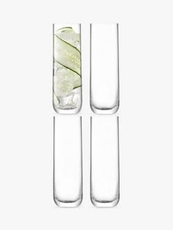 LSA International Borough Highball Glasses, Set of 4, 420ml, Clear, Clear