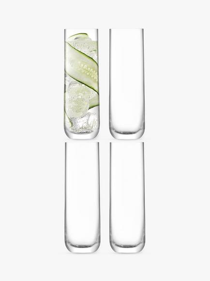 LSA International Borough Highball Glasses, Set of 4, 420ml, Clear, Clear