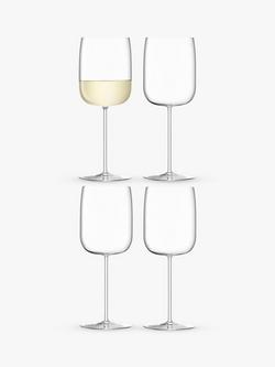 LSA International Borough White Wine Glasses, Set of 4, 380ml, Clear, Clear