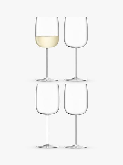 LSA International Borough White Wine Glasses, Set of 4, 380ml, Clear, Clear