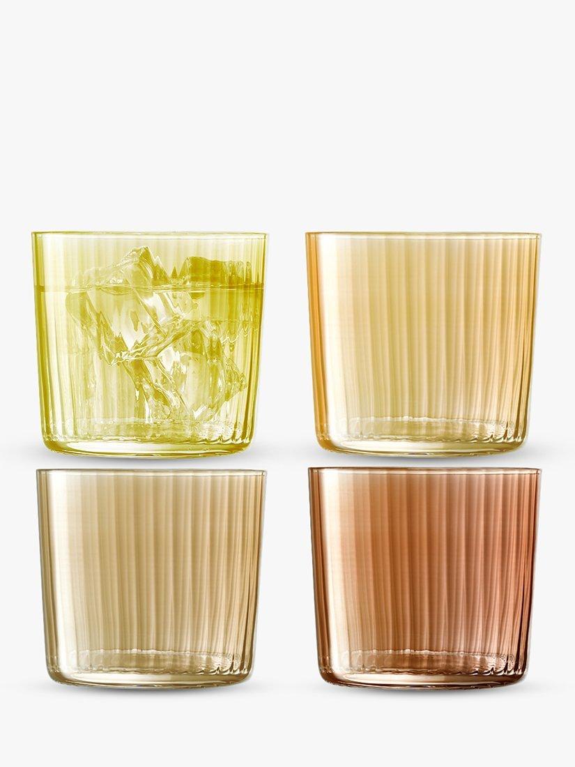 LSA International Gio Gem Tumbler Glasses, Set of 4, 310ml, Amber