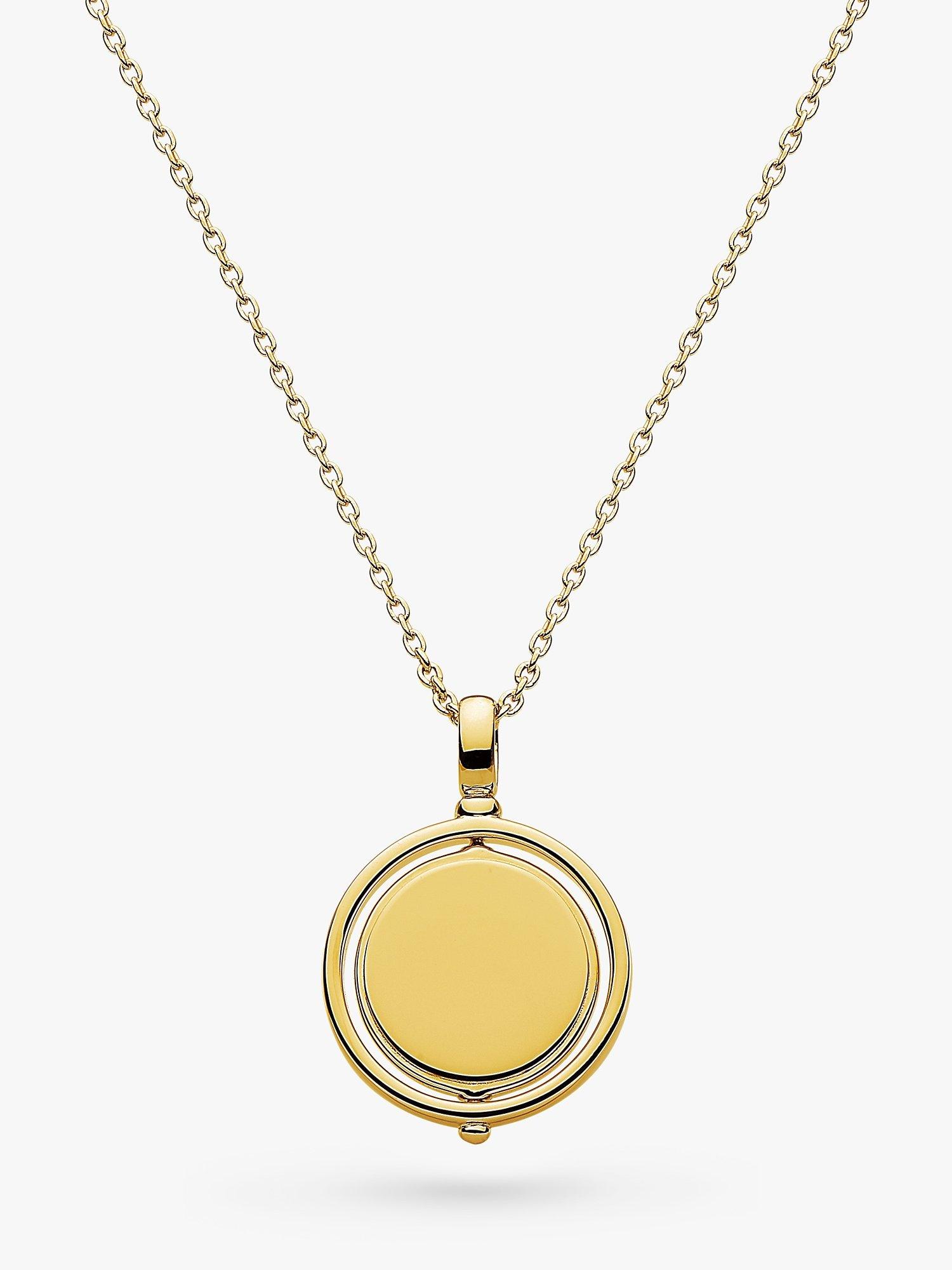 Kit Heath Personalised Spinning Round Pendant Necklace, Gold