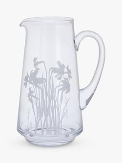 Dartington Crystal Bloom Daffodil Jug Vase, H22.5cm, Clear