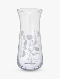 Dartington Crystal Bloom Poppy Vase, H18cm, Clear, Clear