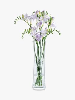 Dartington Crystal Bloom Lavender Glass Vase, H32cm, Clear - view 2, Clear