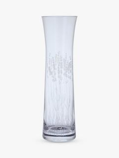 Dartington Crystal Bloom Lavender Glass Vase, H32cm, Clear
