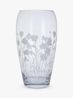 Dartington Crystal Bloom Dianthus Glass Vase, H30cm, Clear, Clear