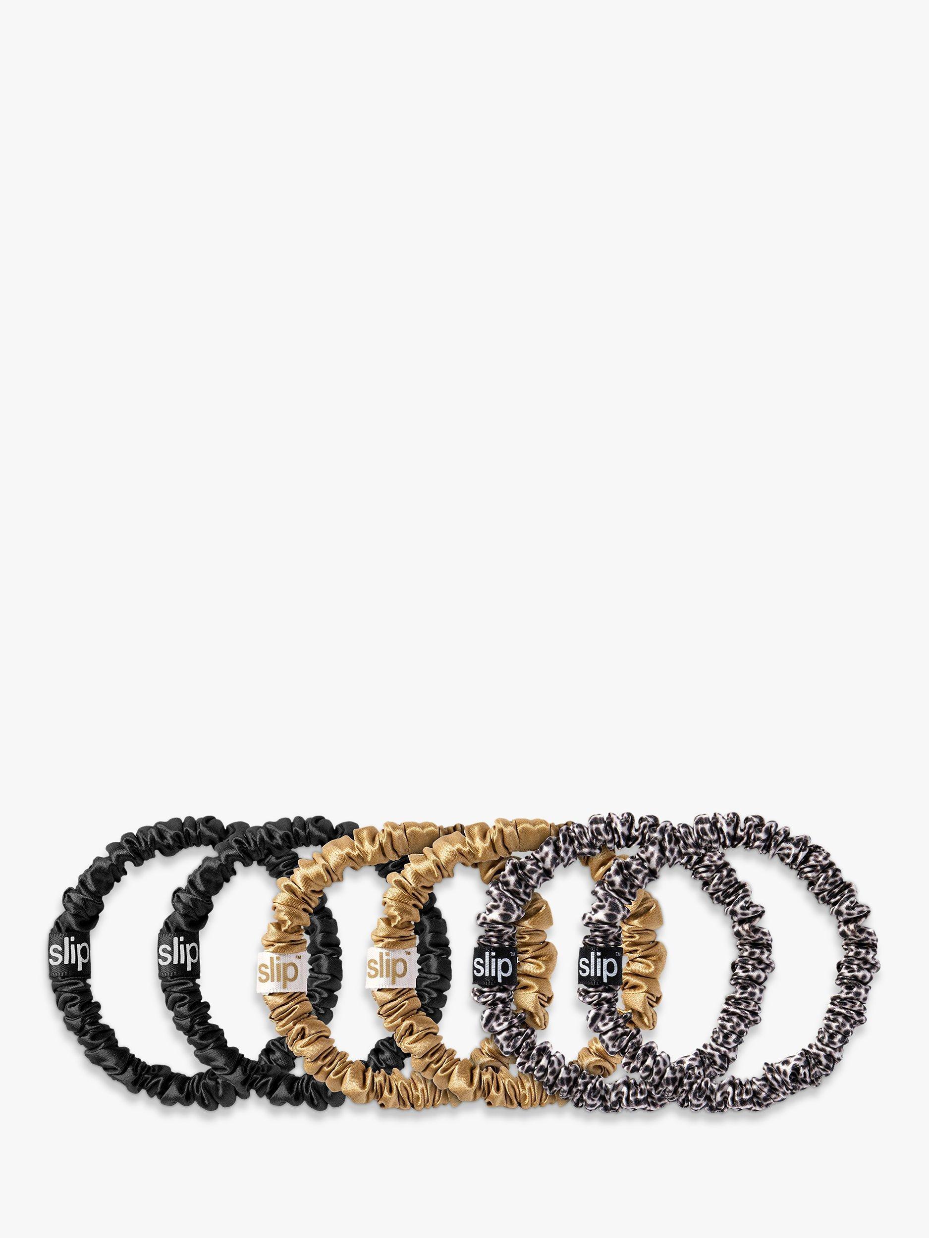 Slip® Pure Silk Skinnie Scrunchies, Black, Leopard, Gold