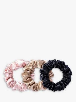 Slip® Large Silk Scrunchies, Pack of 3, Pink, Caramel, Black