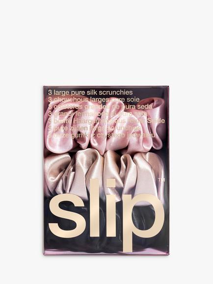 Slip® Large Silk Scrunchies, Pack of 3 - view 2, Pink, Caramel, Black