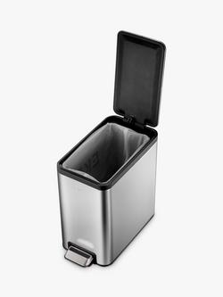 EKO Ecoslim Pedal Bin, Stainless Steel 8L - view 2, Stainless Steel