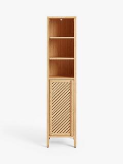 John Lewis Chevron Tallboy Bathroom Cabinet, Natural