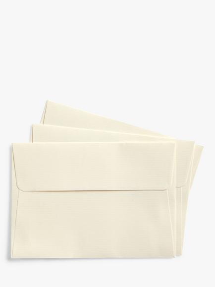 John Lewis C6 Laid Envelopes, Pack of 20 - view 2, Ivory
