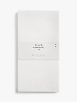 John Lewis DL Laid White Envelopes, Pack of 20, White