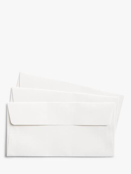 John Lewis DL Laid White Envelopes, Pack of 20 - view 2, White