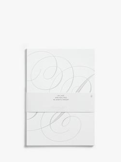 John Lewis A4 Laid Writing Pad, White, White