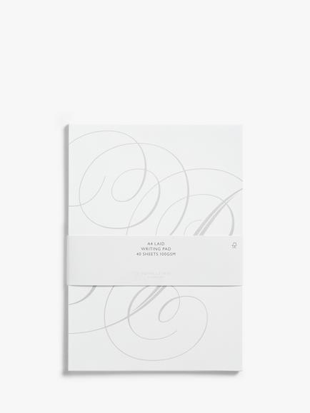 John Lewis A4 Laid Writing Pad, White, White