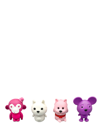 Tinc Pink Animal Erasers, Pack of 4, Multi