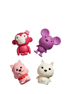 Tinc Pink Animal Erasers, Pack of 4 - view 2, Multi