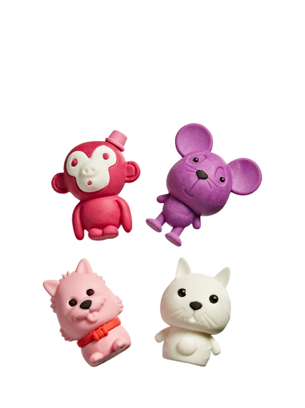 Tinc Pink Animal Erasers, Pack of 4 - view 2, Multi