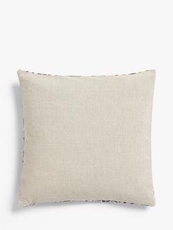 Morris & Co. Strawberry Thief Square Velvet Cushion - view 2, Grey / Multi