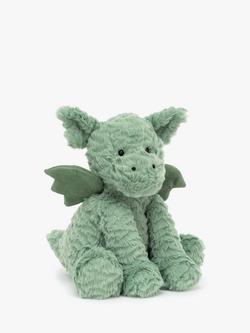 Jellycat Fuddlewuddle Dragon Soft Toy, Medium, Green, Green
