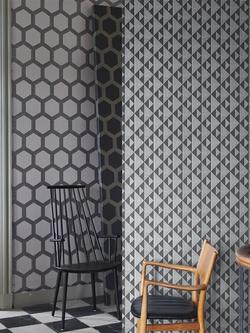 Designers Guild Kappazuri Wallpaper - view 2, Graphite, Pdg1065/01