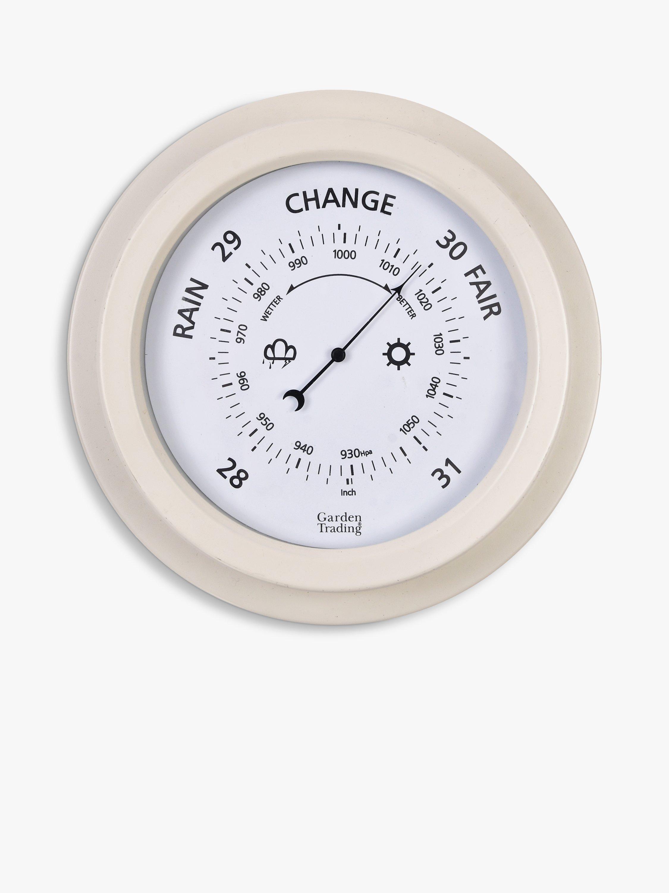 Garden Trading 8" Outdoor Barometer, 22cm, Tenby Lily White