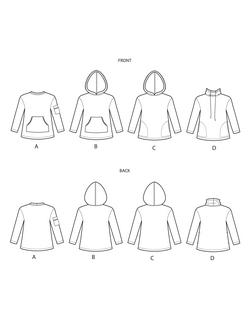 Simplicity Children's Hoodie Sewing Pattern, 9028, A - view 2, 