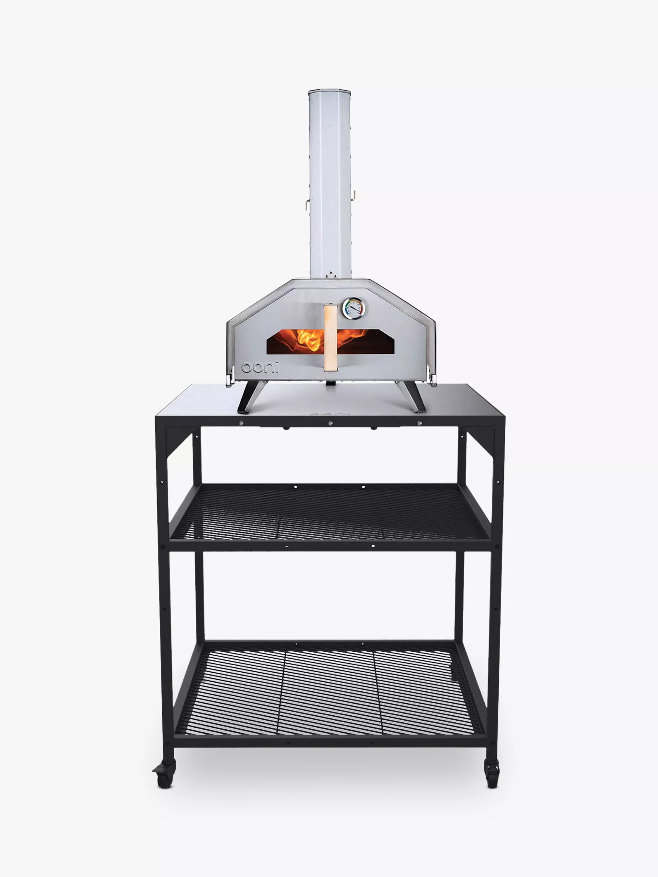 Ooni Large Modular Outdoor Kitchen Table/BBQ Trolley, Black