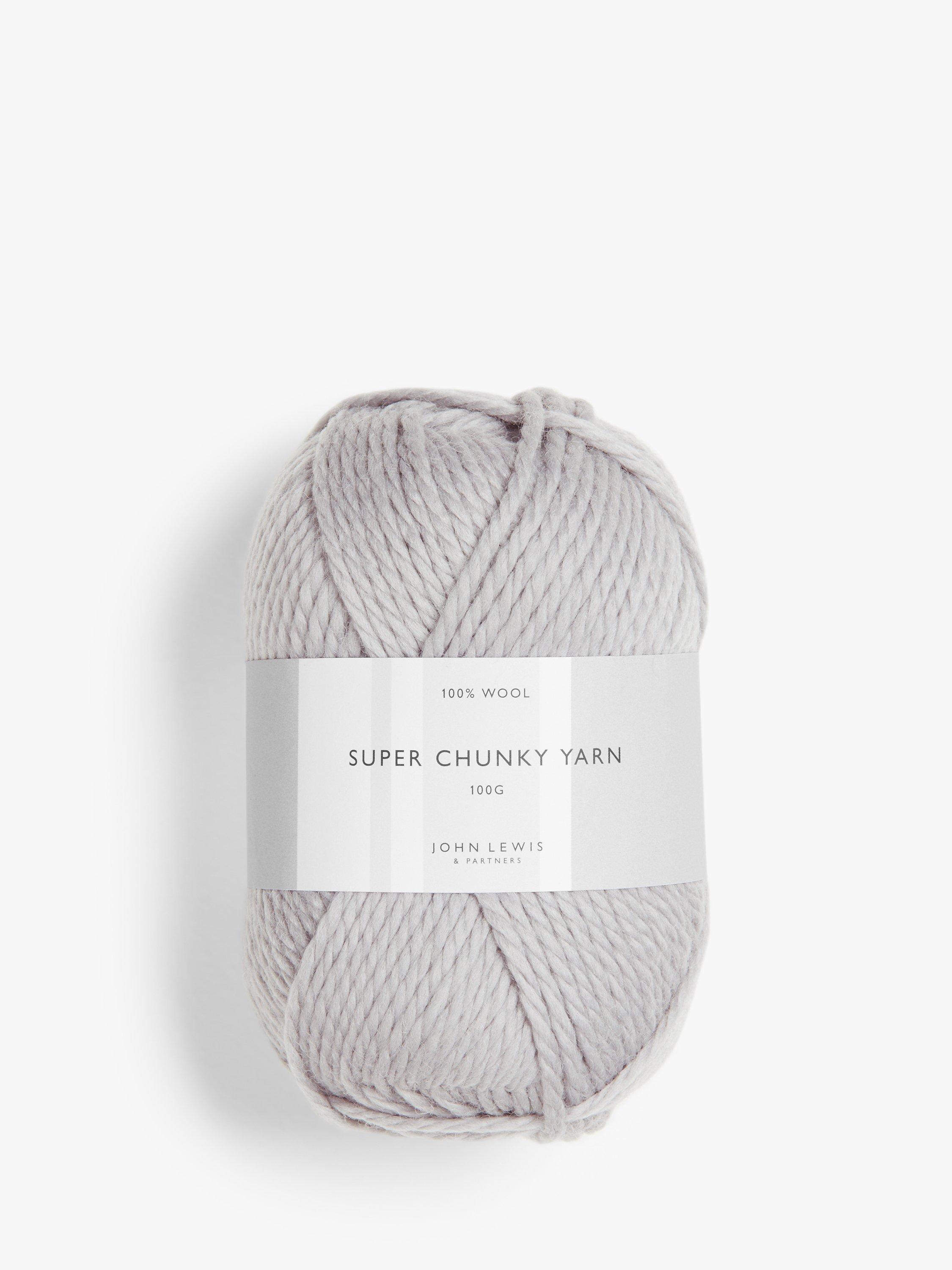 John Lewis & Partners Super Chunky Yarn, 100g, Light Grey
