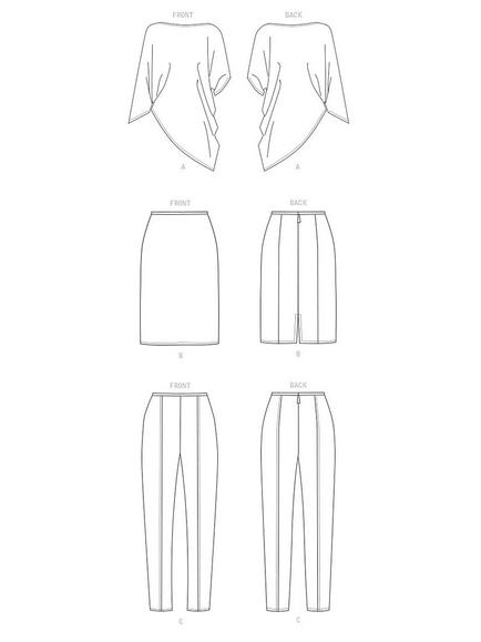 Vogue Women's Top, Trousers and Skirt Sewing Pattern, 1665 - view 2, 