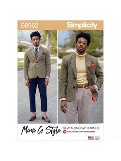 Simplicity Mimi G Style Men's Blazer Jacket Sewing Pattern, 8962, 